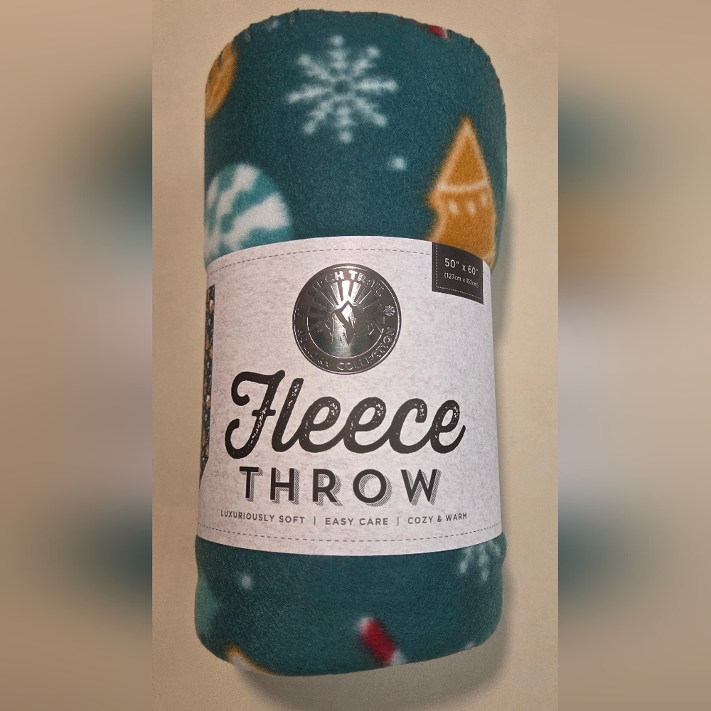 Bright Time Holiday Fleece Throw Blanket